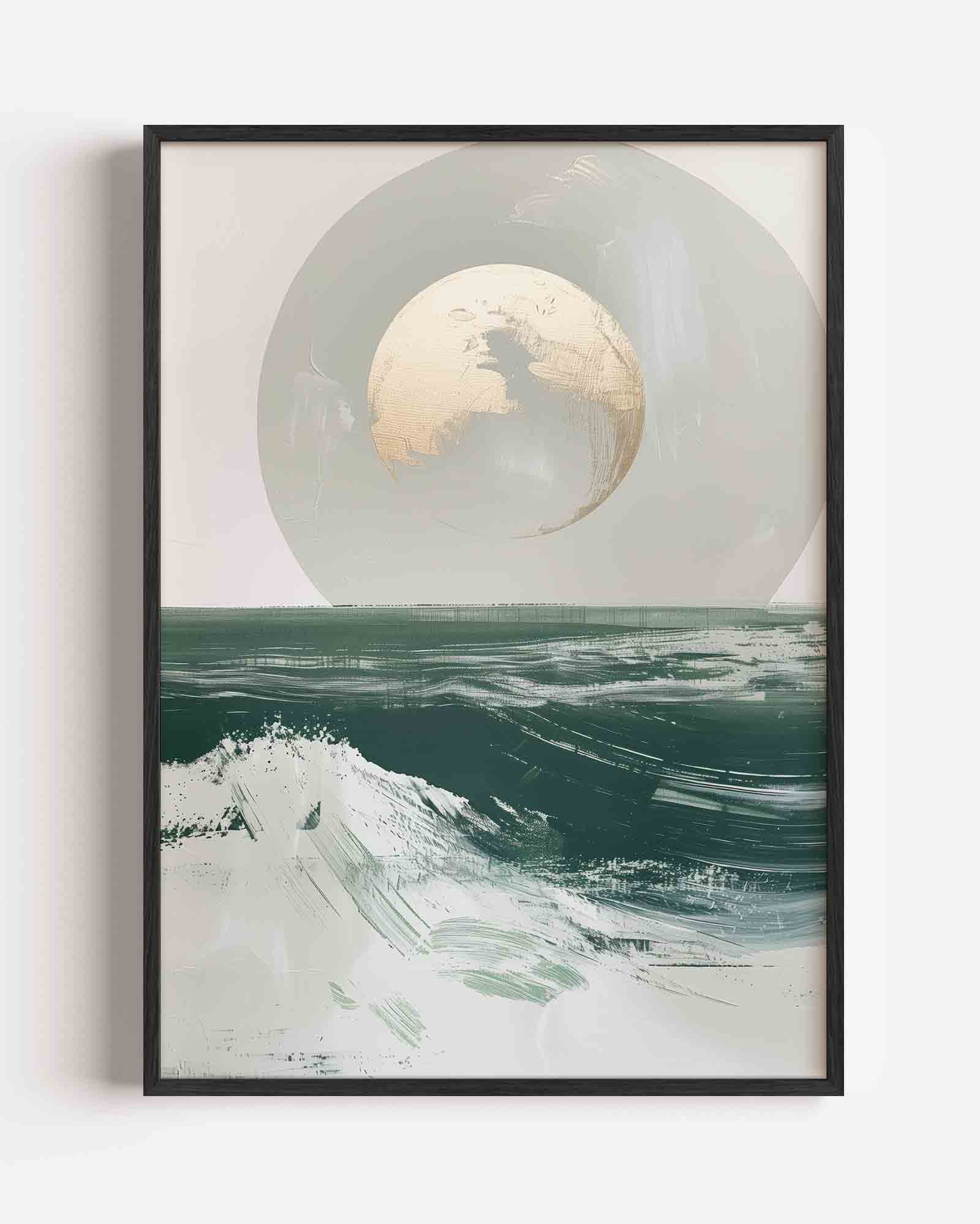 Maan boven oceaan Poster