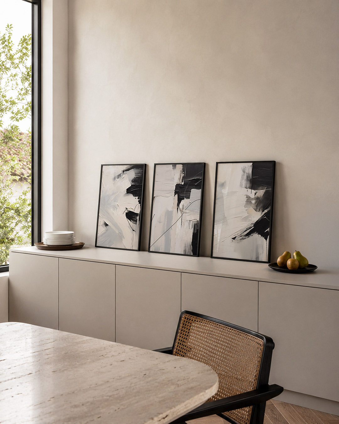 Zwart wit dynamiek Posterset