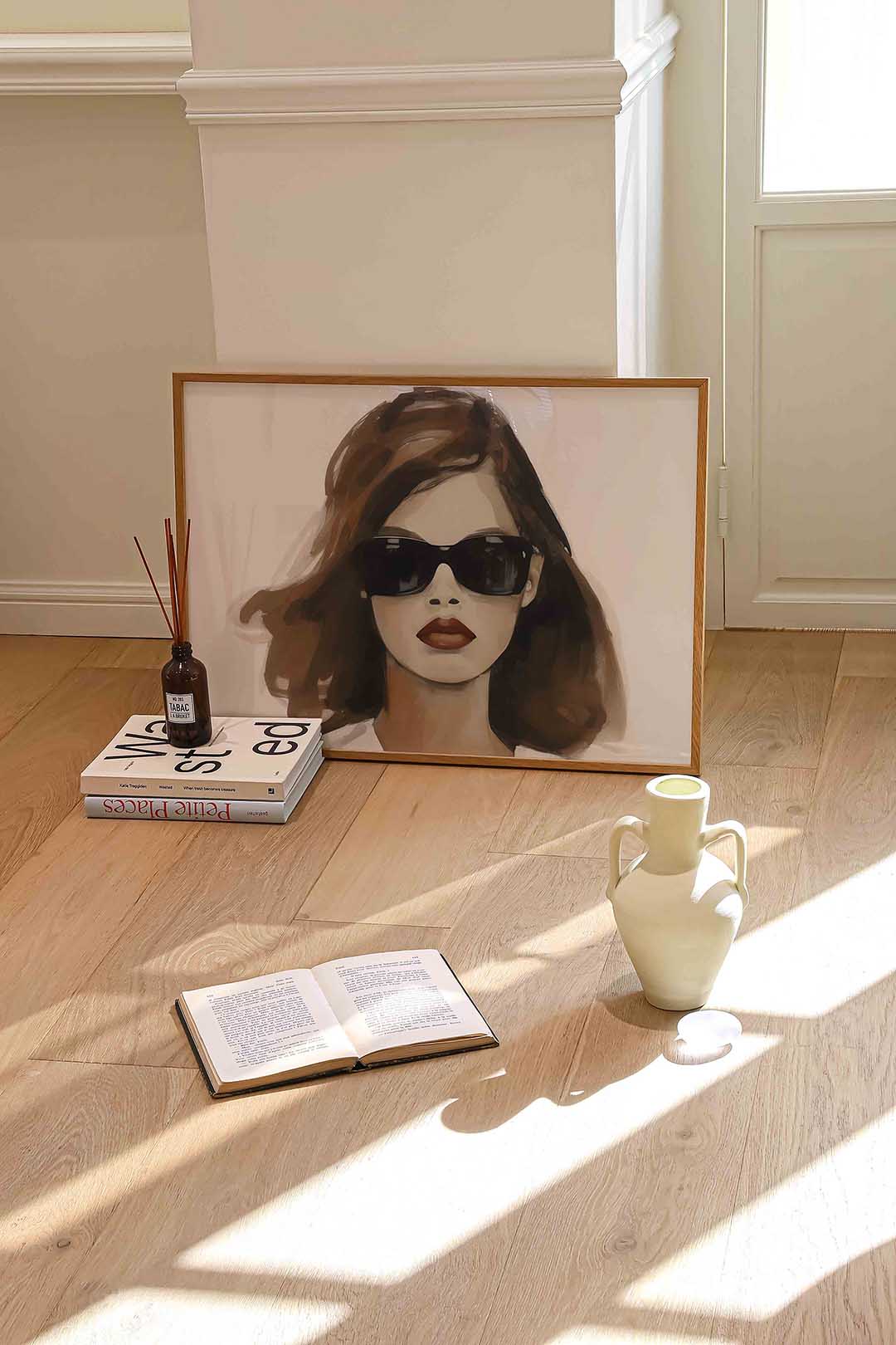 Vrouw met zonnebril Poster