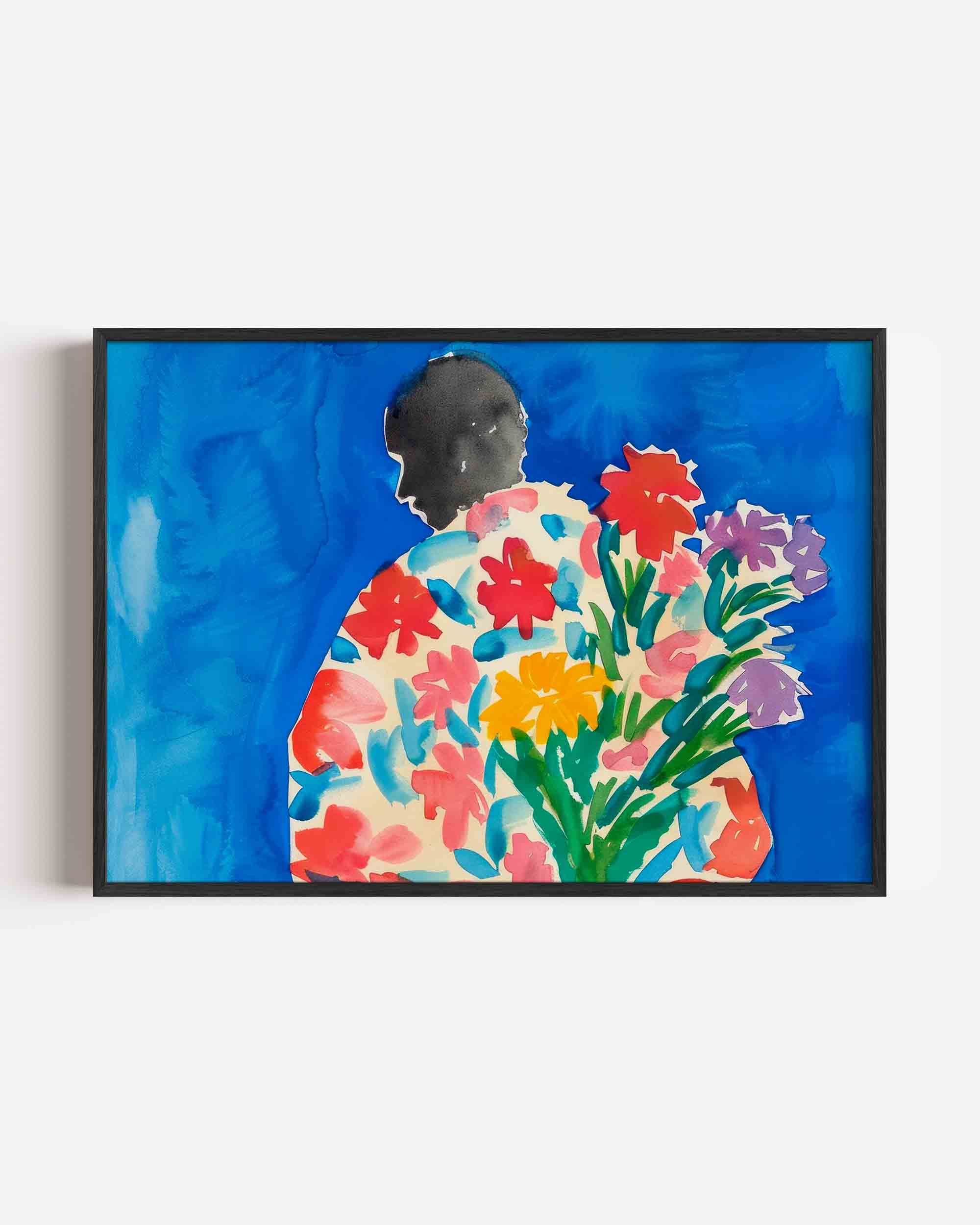 Figuur met bloemen Poster