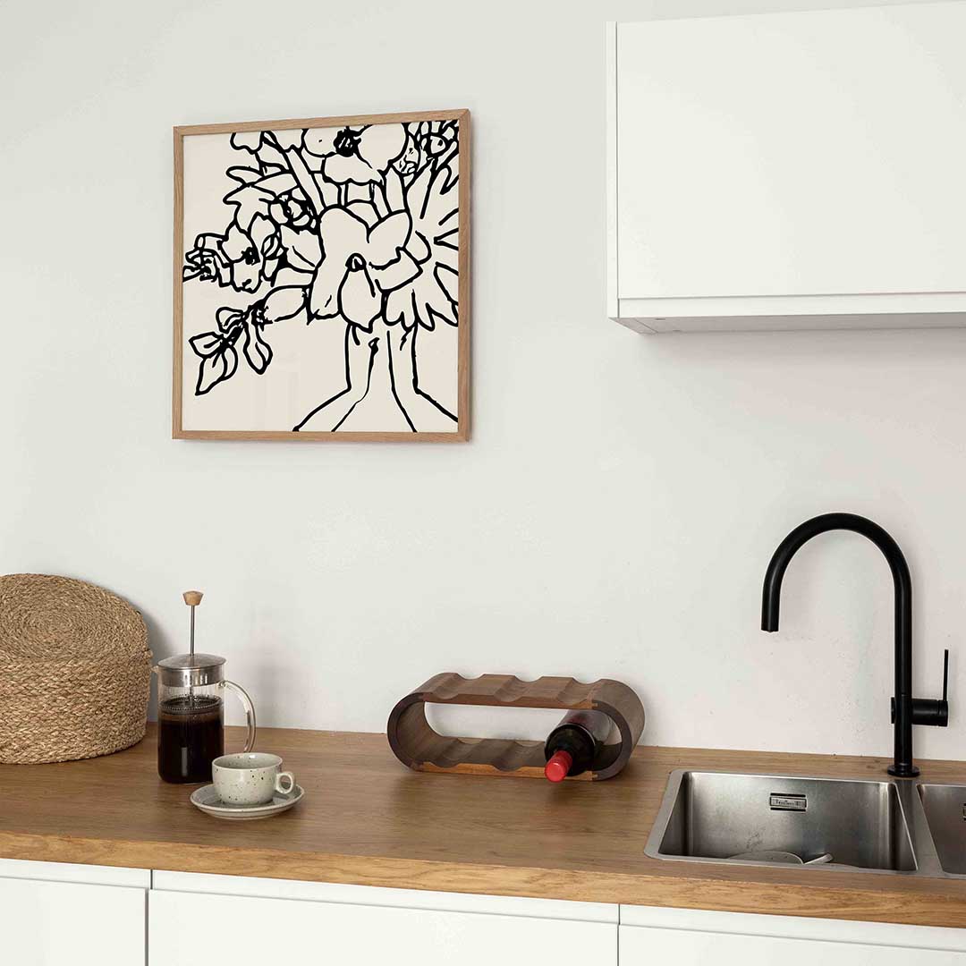 Bloemen in zwart wit Poster