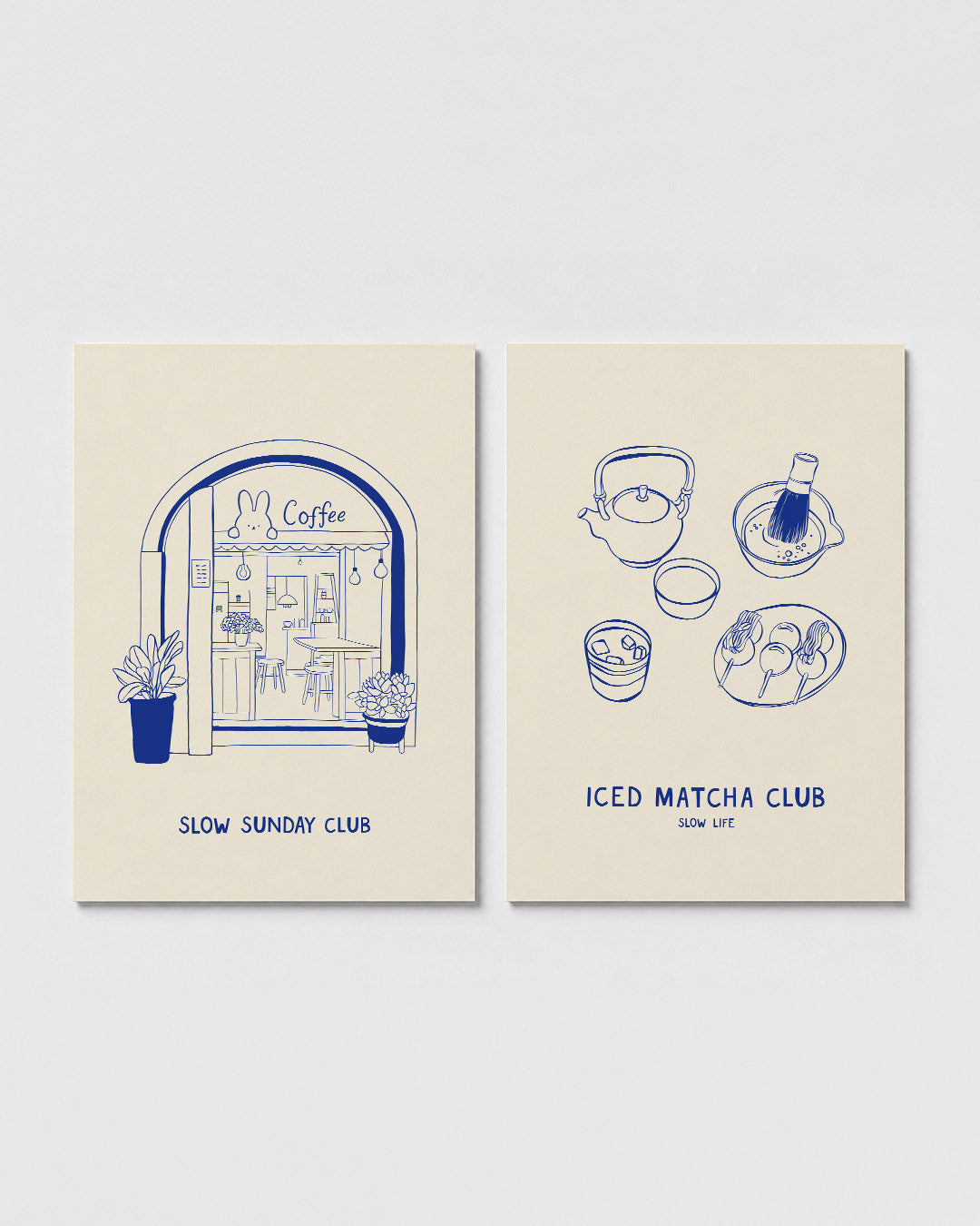 Koffiehuis illustratie Posterset