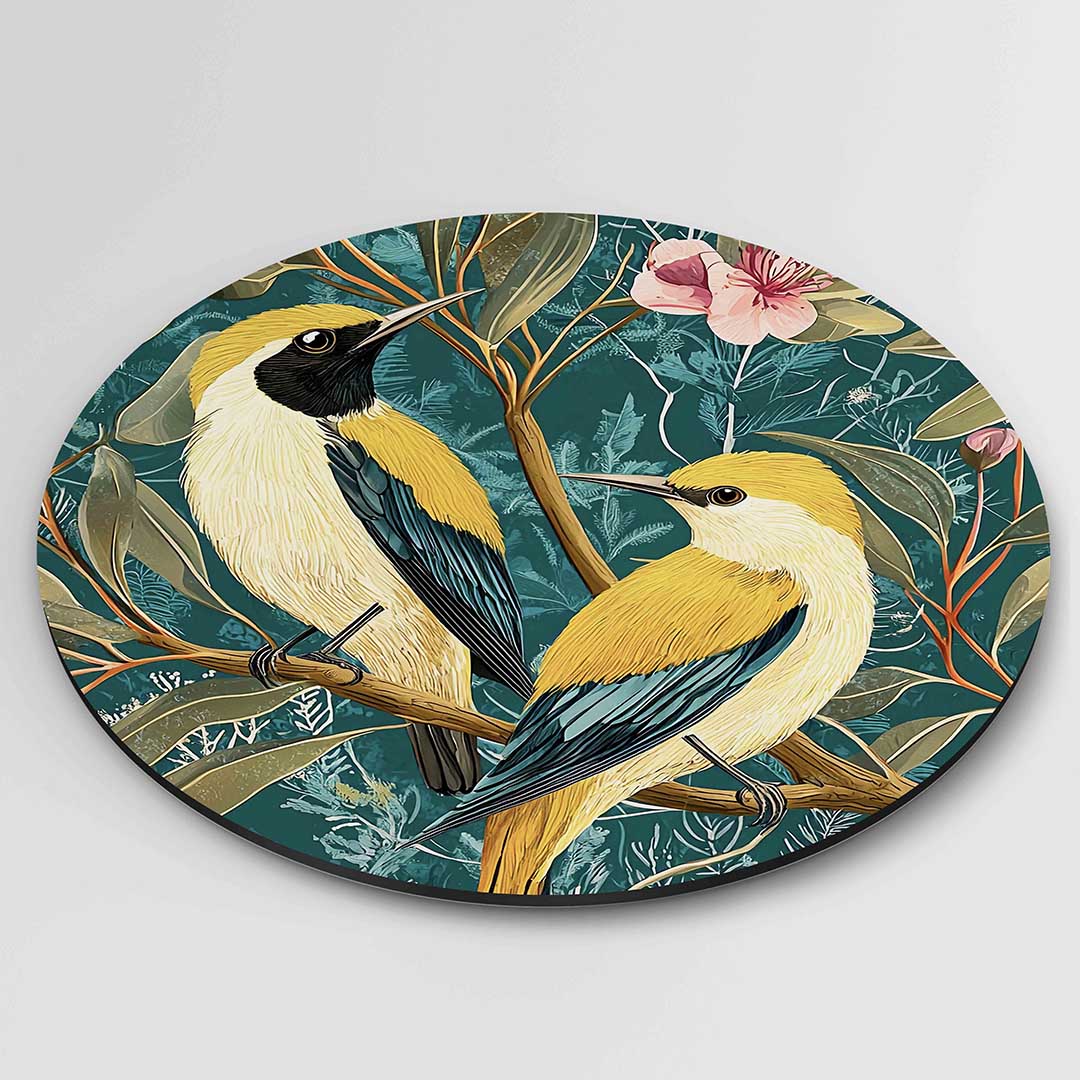 Vogels en bloemen Muurcirkel