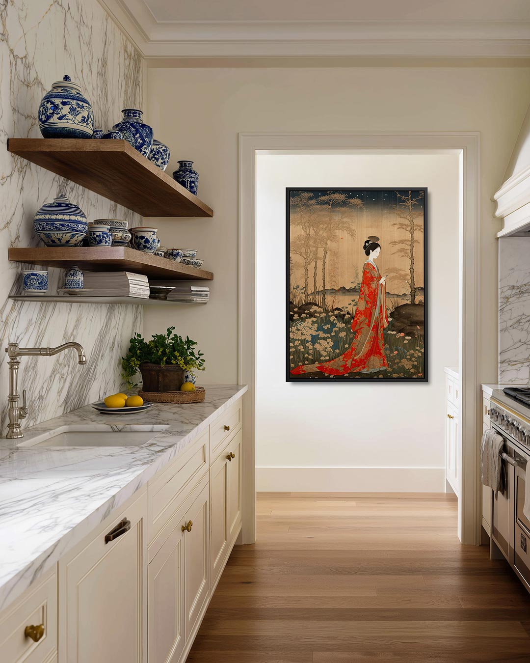 Vrouw in natuur Kunstwerk