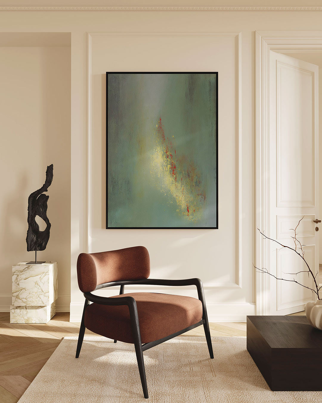 Vloeiende kleurencompositie Kunstwerk