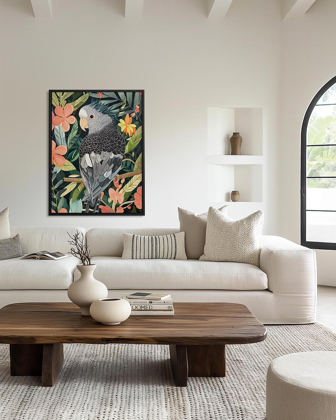 Vogel en bloemen Kunstwerk