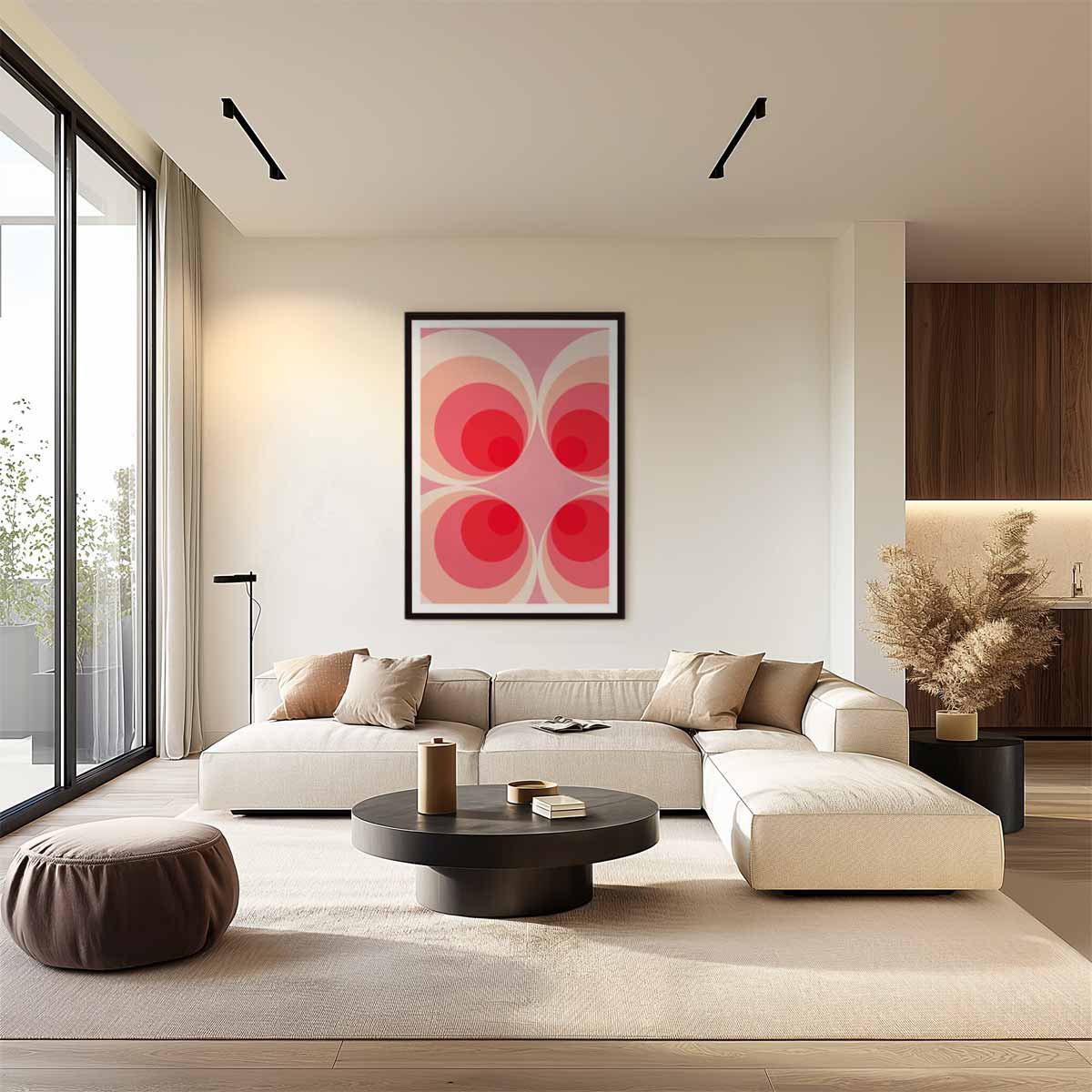 Retro Cirkelpatroon Kunstwerk Kunstwerk-canvas-dibond-plexiglas-wanddecoratie-WallArtistic