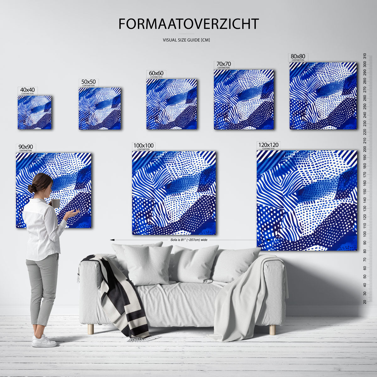 Blauwe patronen Poster