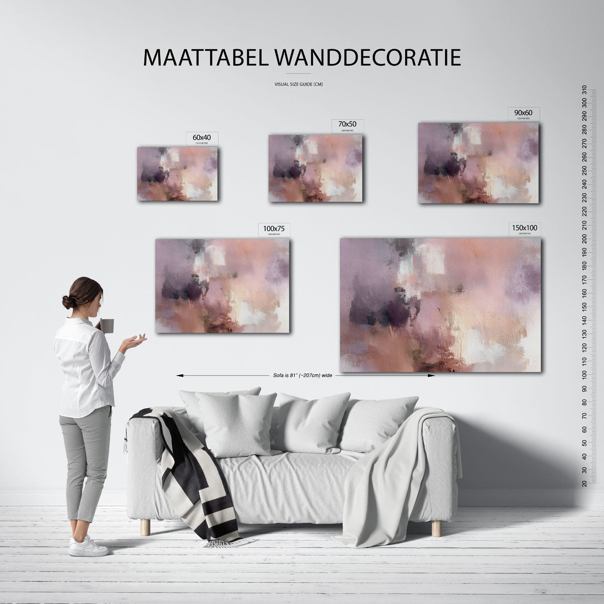 Vervaagde kleurencompositie Kunstwerk