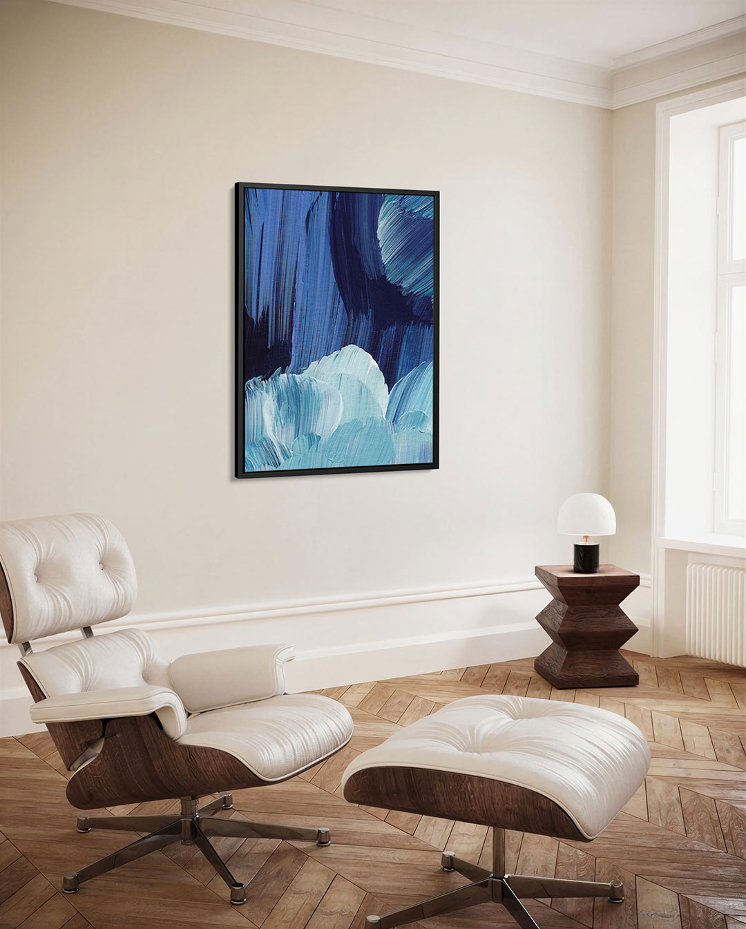 Dynamische blauwtinten Kunstwerk