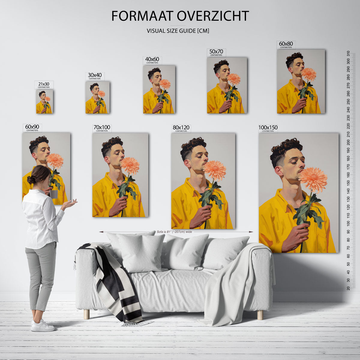 Man met bloem Poster