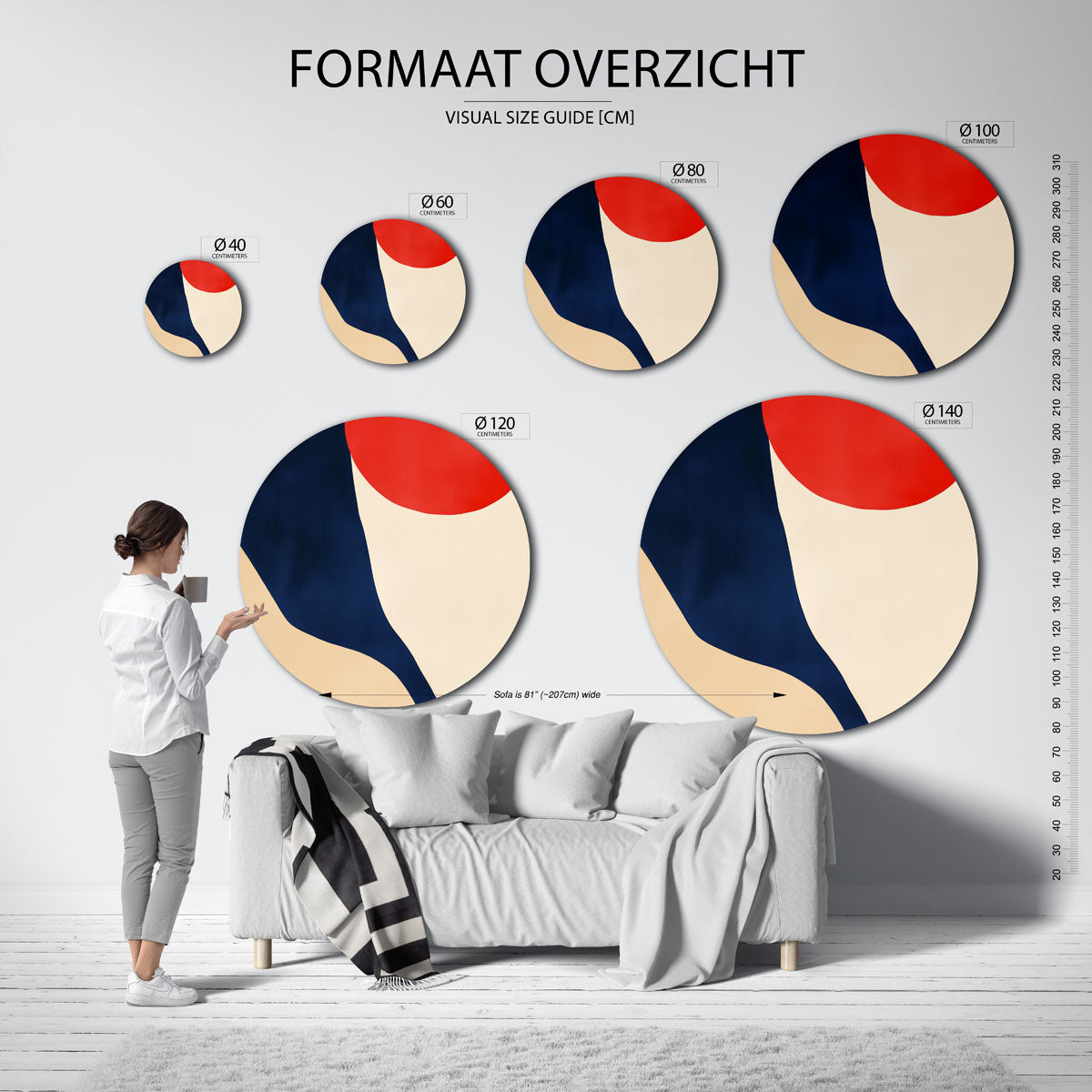 Abstracte vormen Muurcirkel