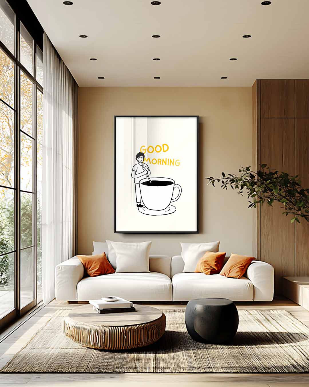 Goedemorgen Illustratie Kunstwerk-canvas-dibond-plexiglas-wanddecoratie-WallArtistic