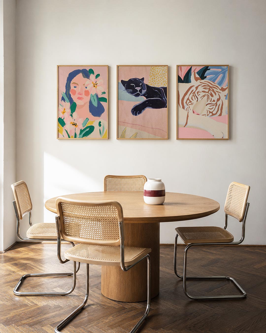 Bloemrijke portretkleuren Posterset