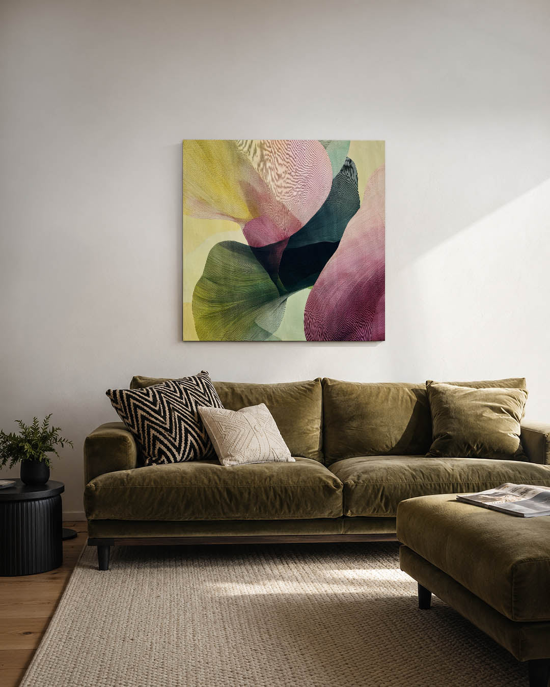 Vloeiende kleurencompositie Kunstwerk