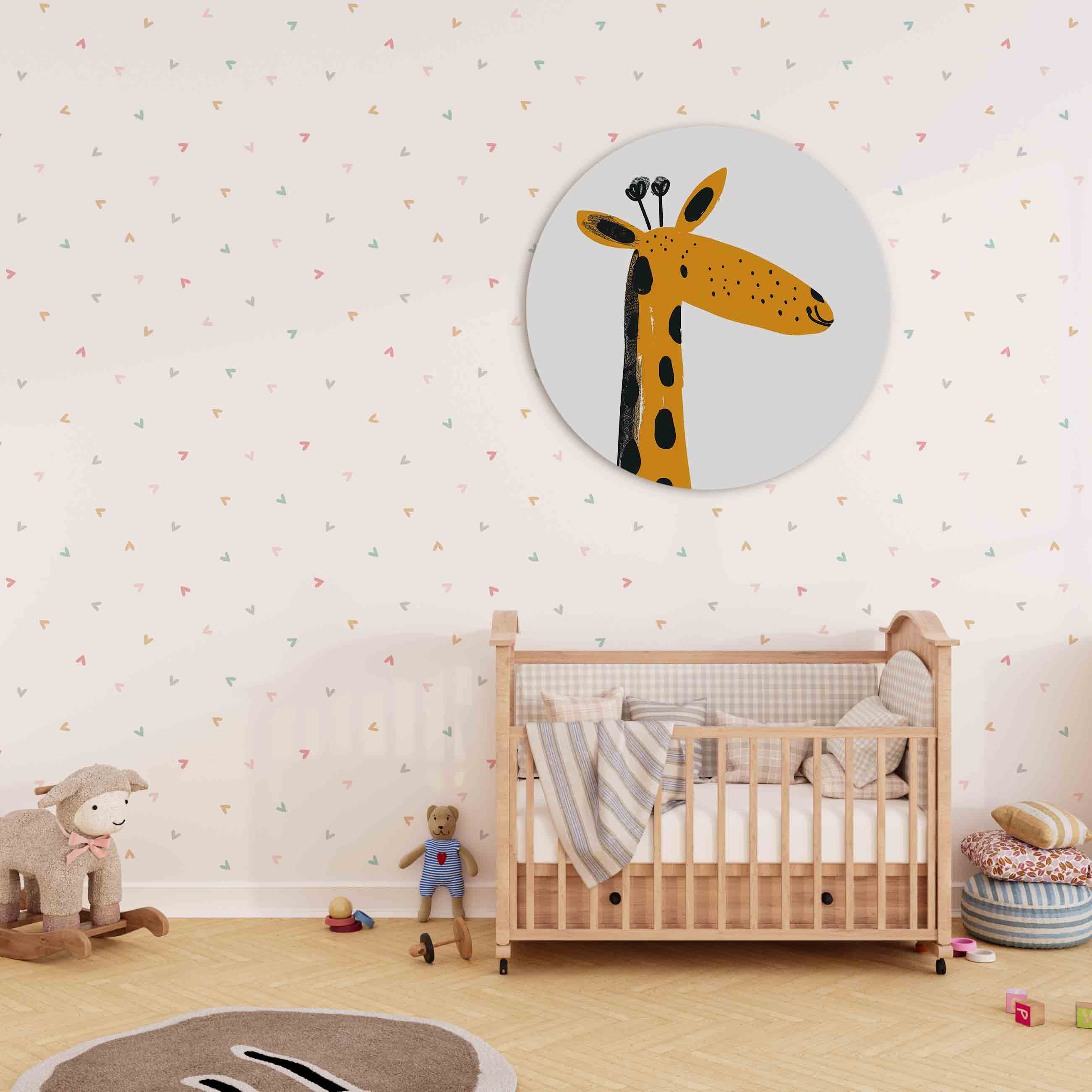 Giraffe illustratie Muurcirkel