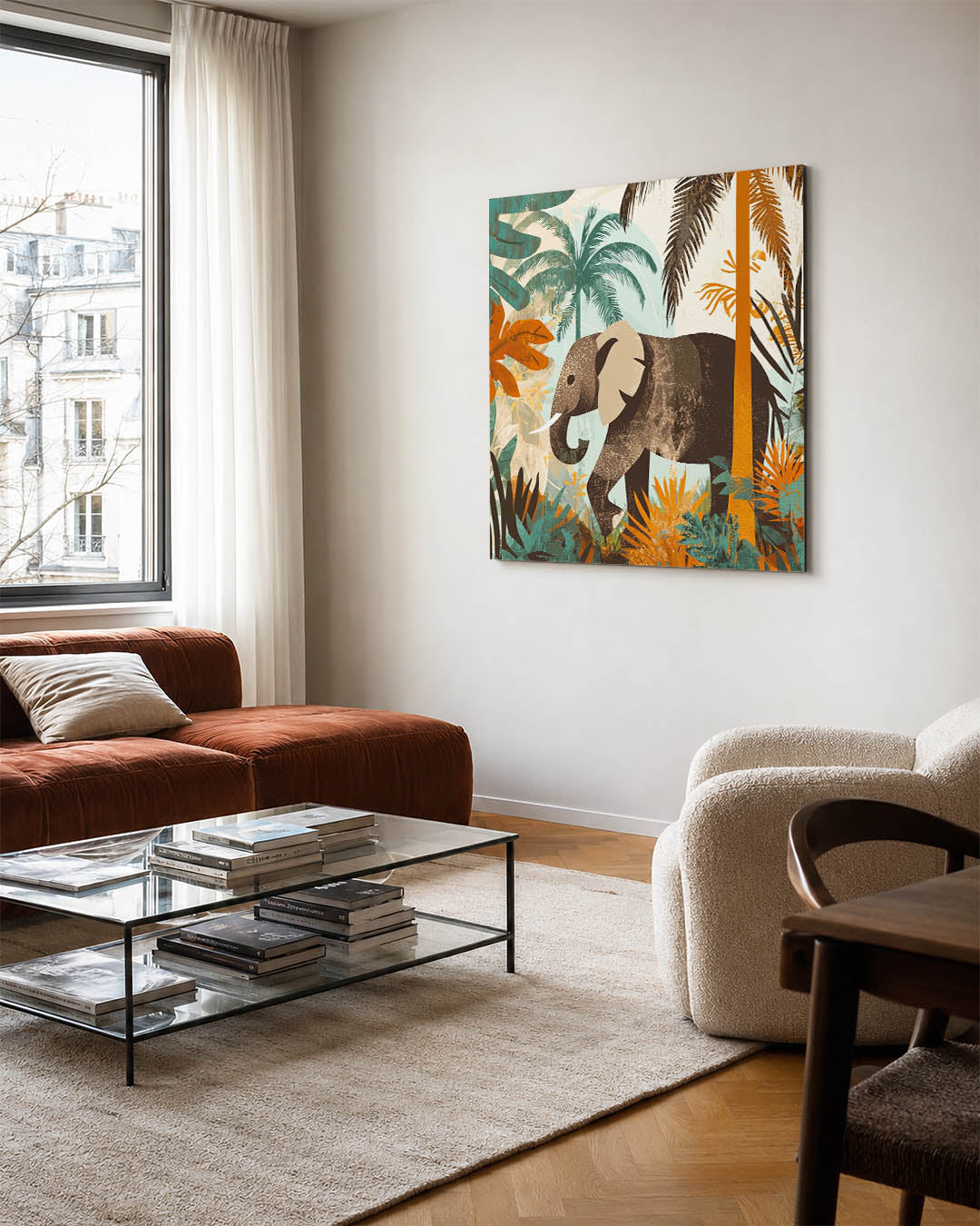 Dierlijke jungle scène Kunstwerk