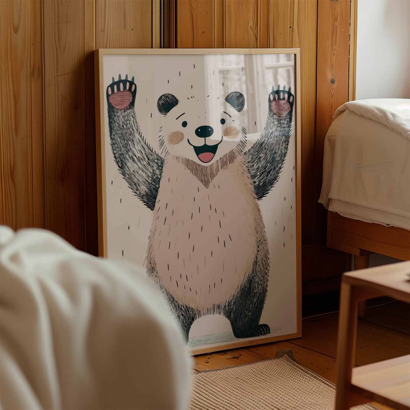 Vrolijke Panda Illustratie Poster-WallArtistic