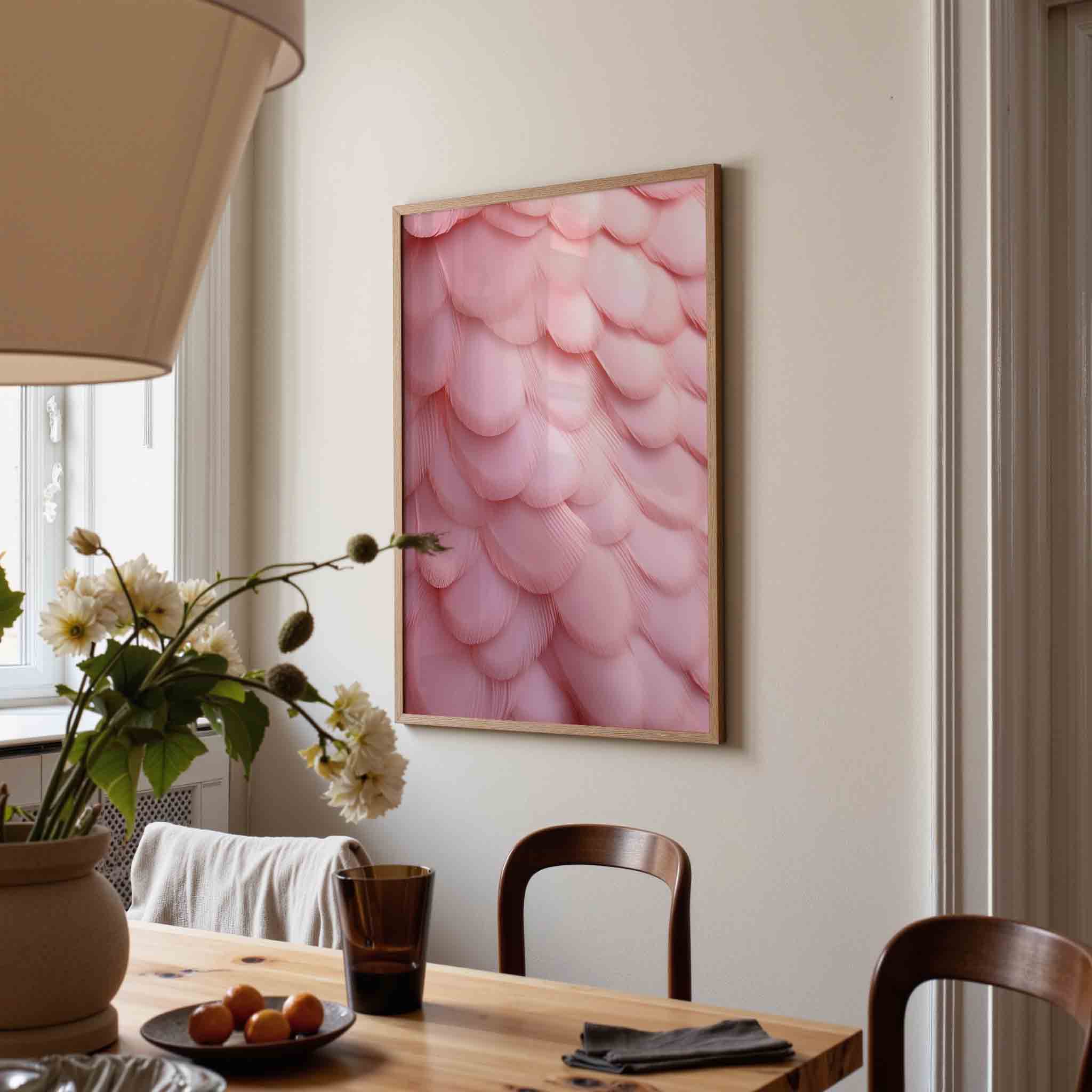 Roze veren patroon Poster