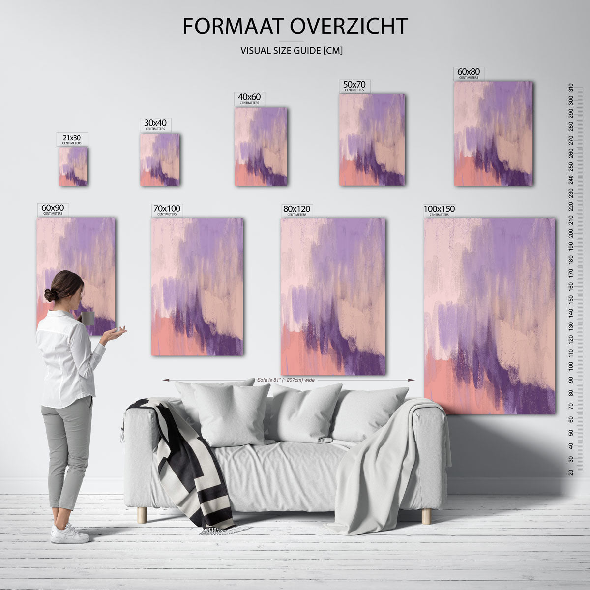Abstracte paarse Poster
