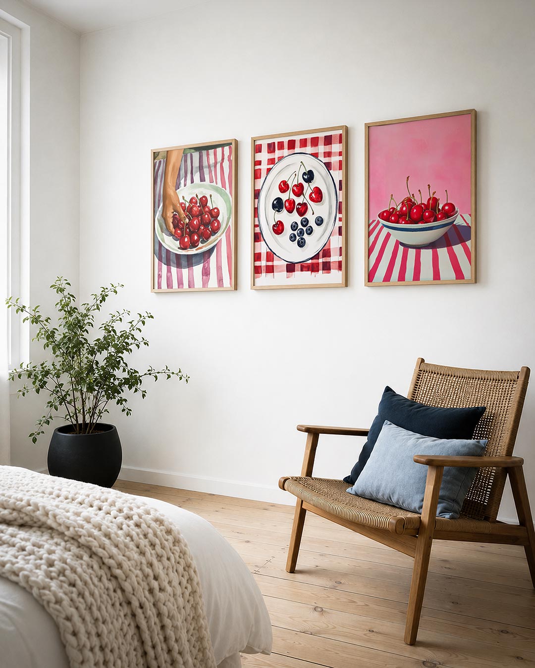 Kersen en strepen Posterset