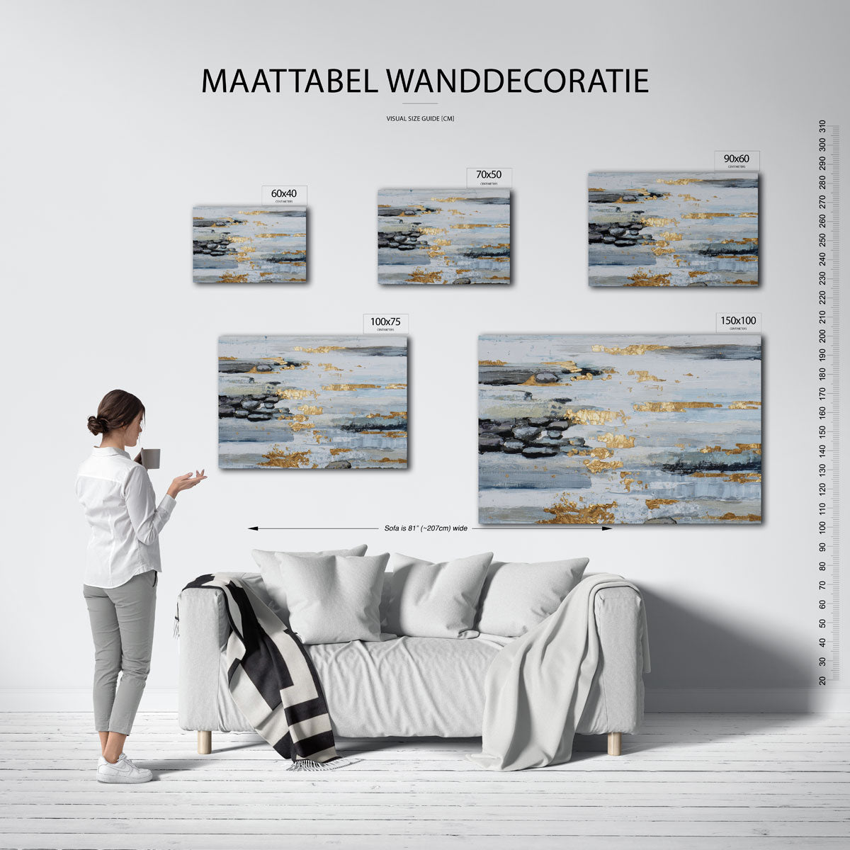 Gelaagde kleurencompositie Kunstwerk