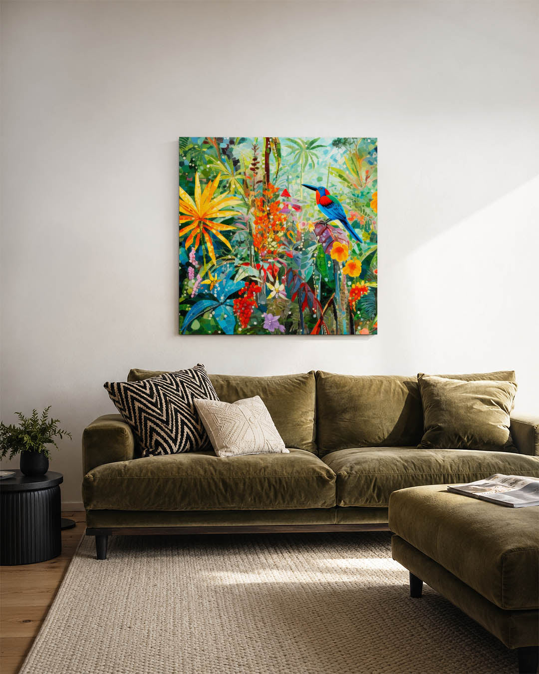 Vrolijke jungle scène Kunstwerk
