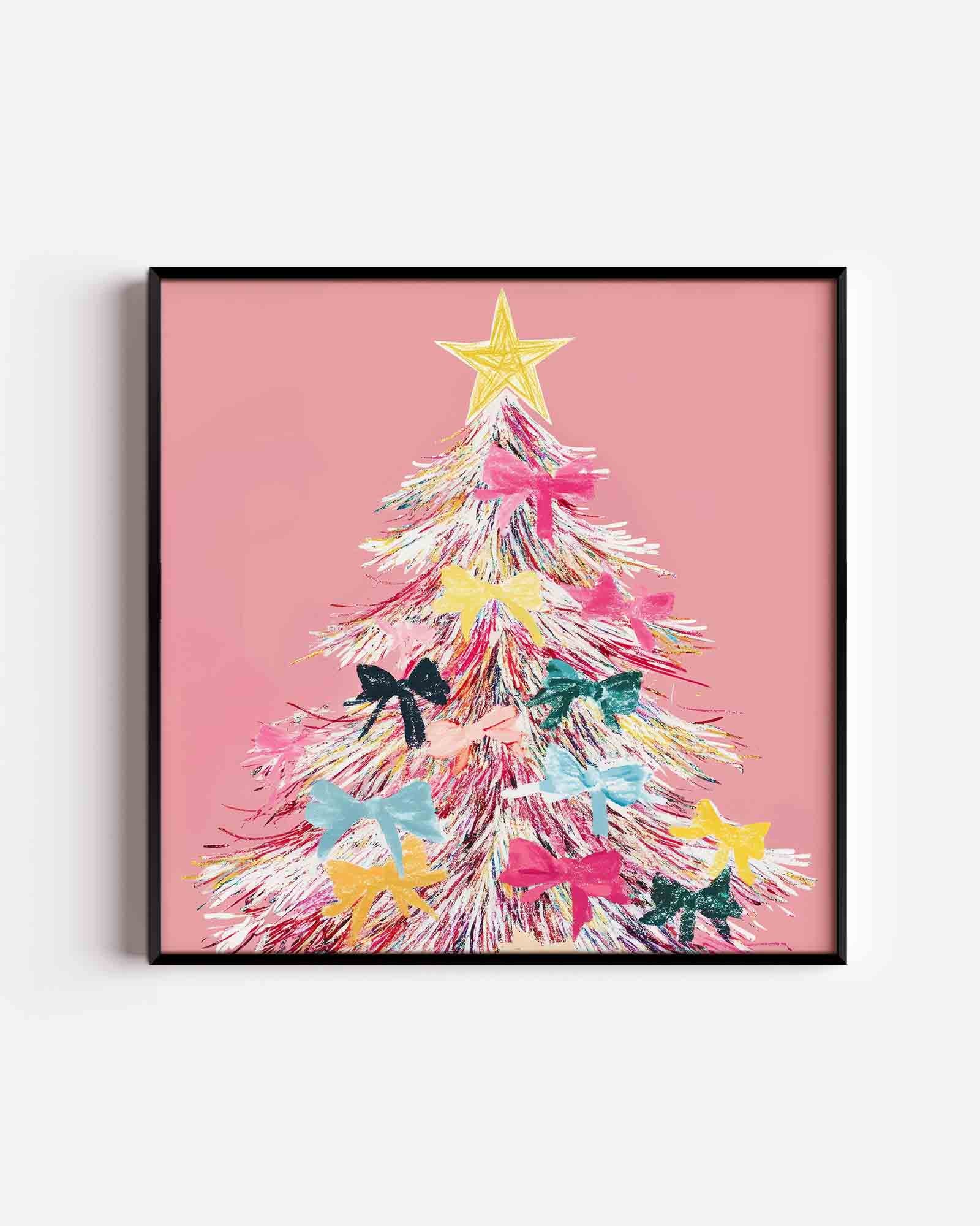 Kerstboom met strikken Poster