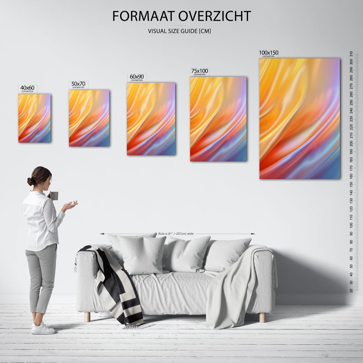 Vloeiende kleuren Kunstwerk