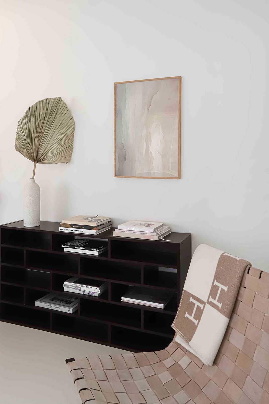 Abstracte beige en grijze Poster