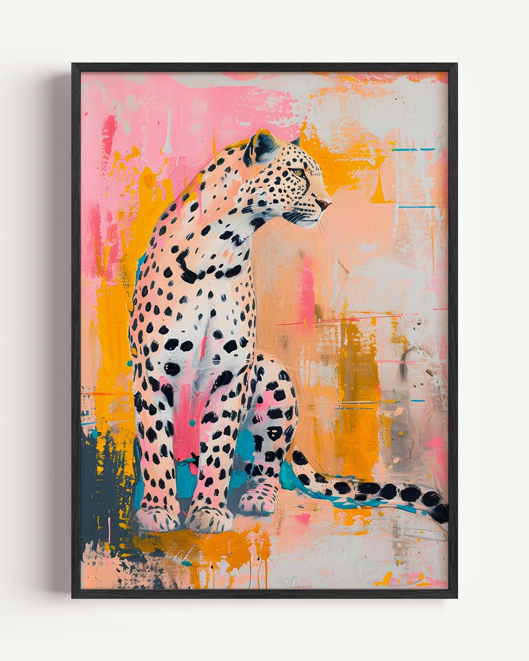 Gevlekte Elegantie - Kunstzinnige Luipaard Poster-WallArtistic