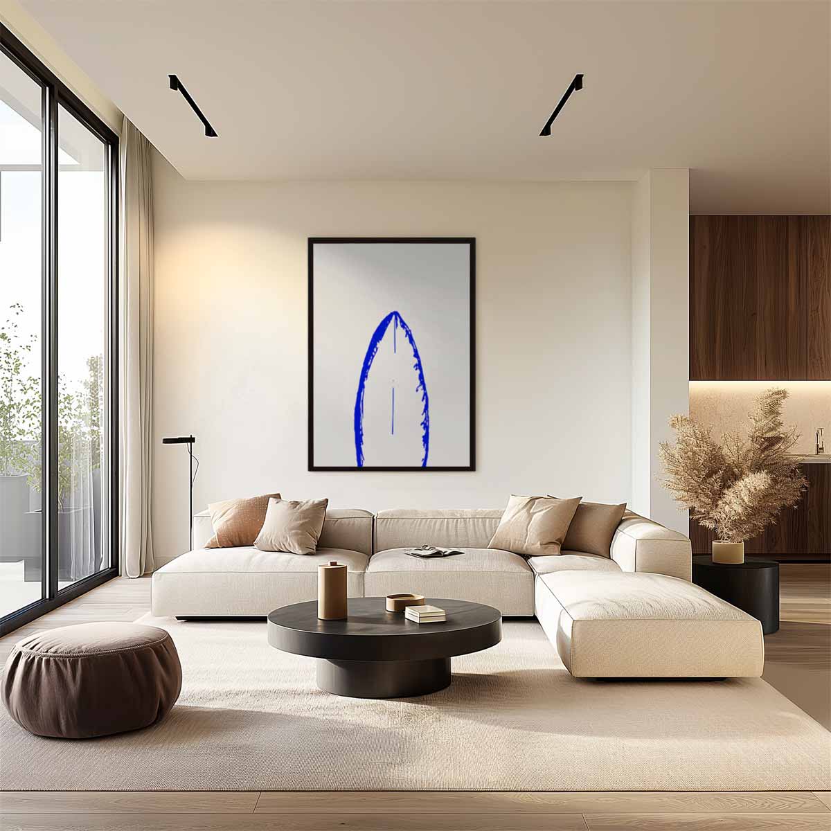 Blauwe Vleugelafdruk Kunstwerk-canvas-dibond-plexiglas-wanddecoratie-WallArtistic