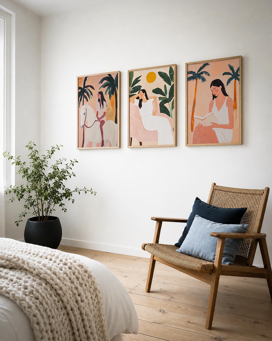 Zonsondergang en palmen Posterset