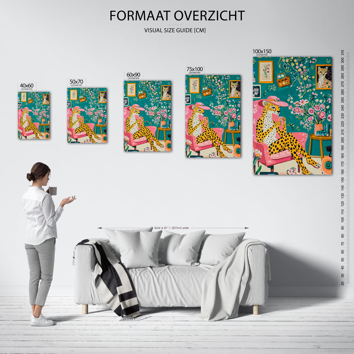 Vrolijke luipaardkamer Kunstwerk