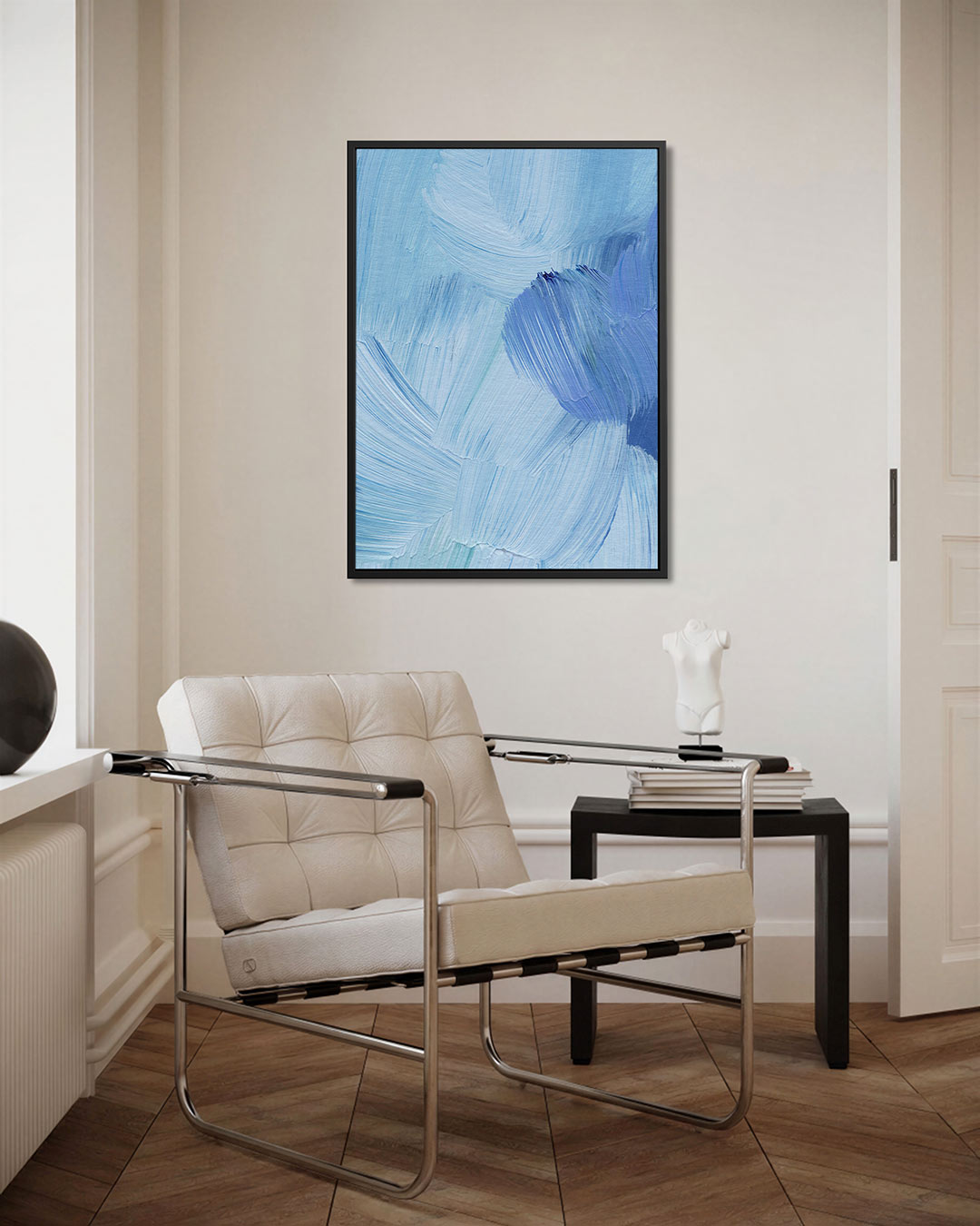 Dynamische blauwtinten Kunstwerk