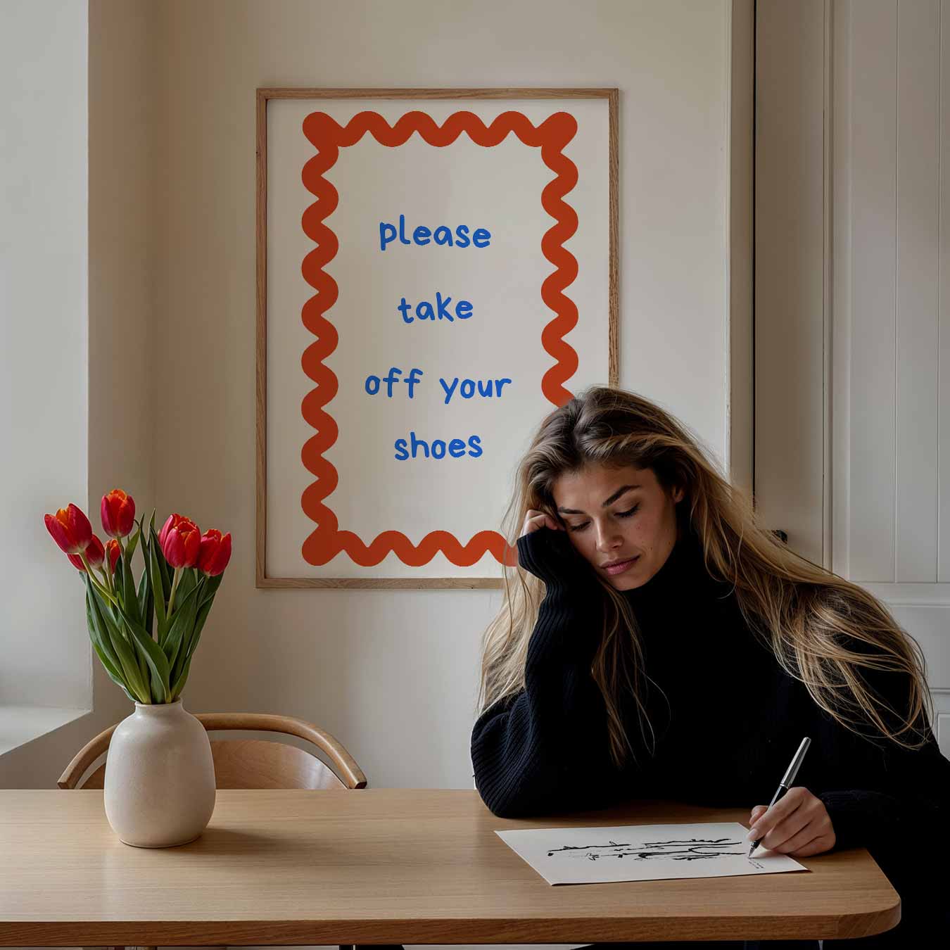 Welkomstposter "Schoenen Uit! Poster-WallArtistic