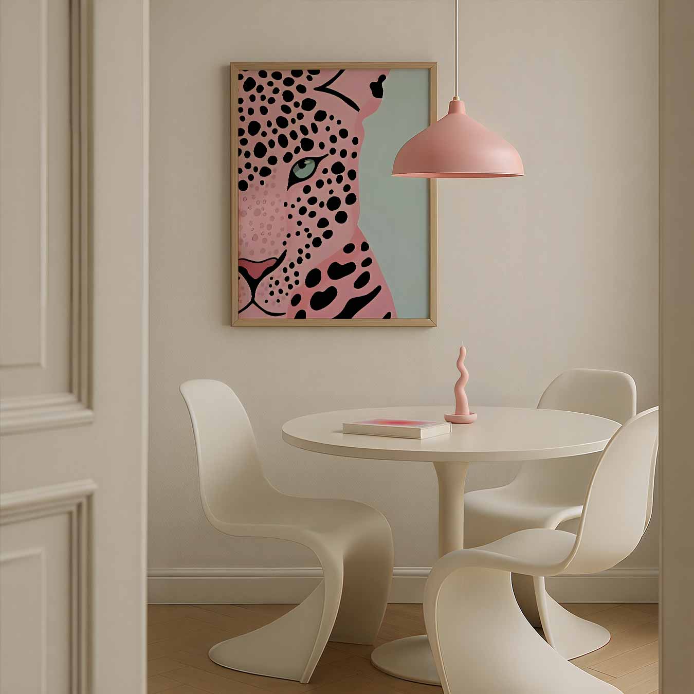 Stijlvolle Roze Luipaard Poster-WallArtistic