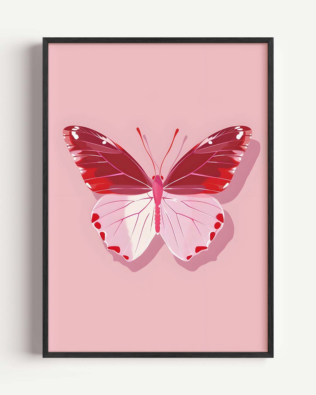 Roze Vlinder Poster-WallArtistic