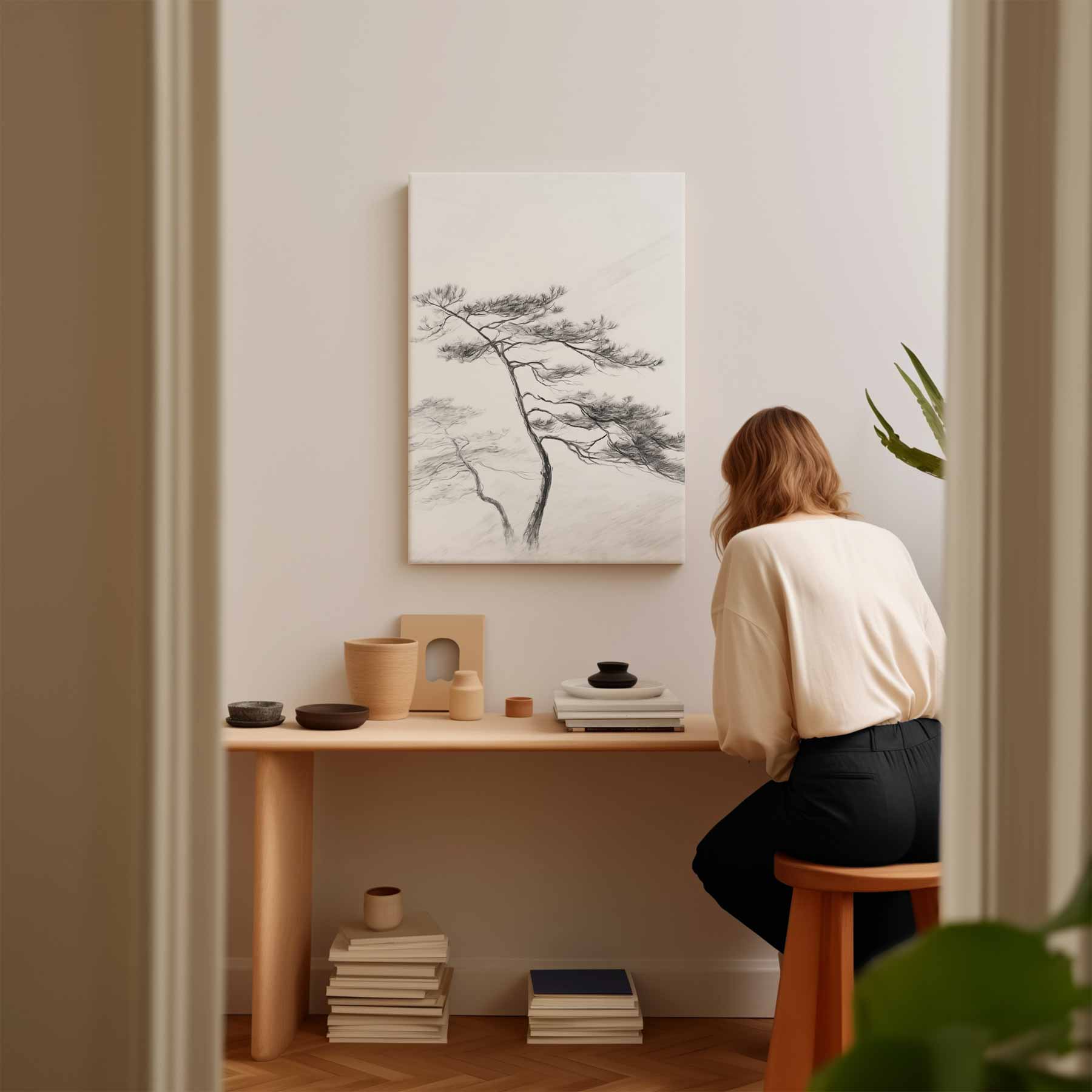 Mistige Bosverstilling Kunstwerk-canvas-dibond-plexiglas-wanddecoratie-WallArtistic