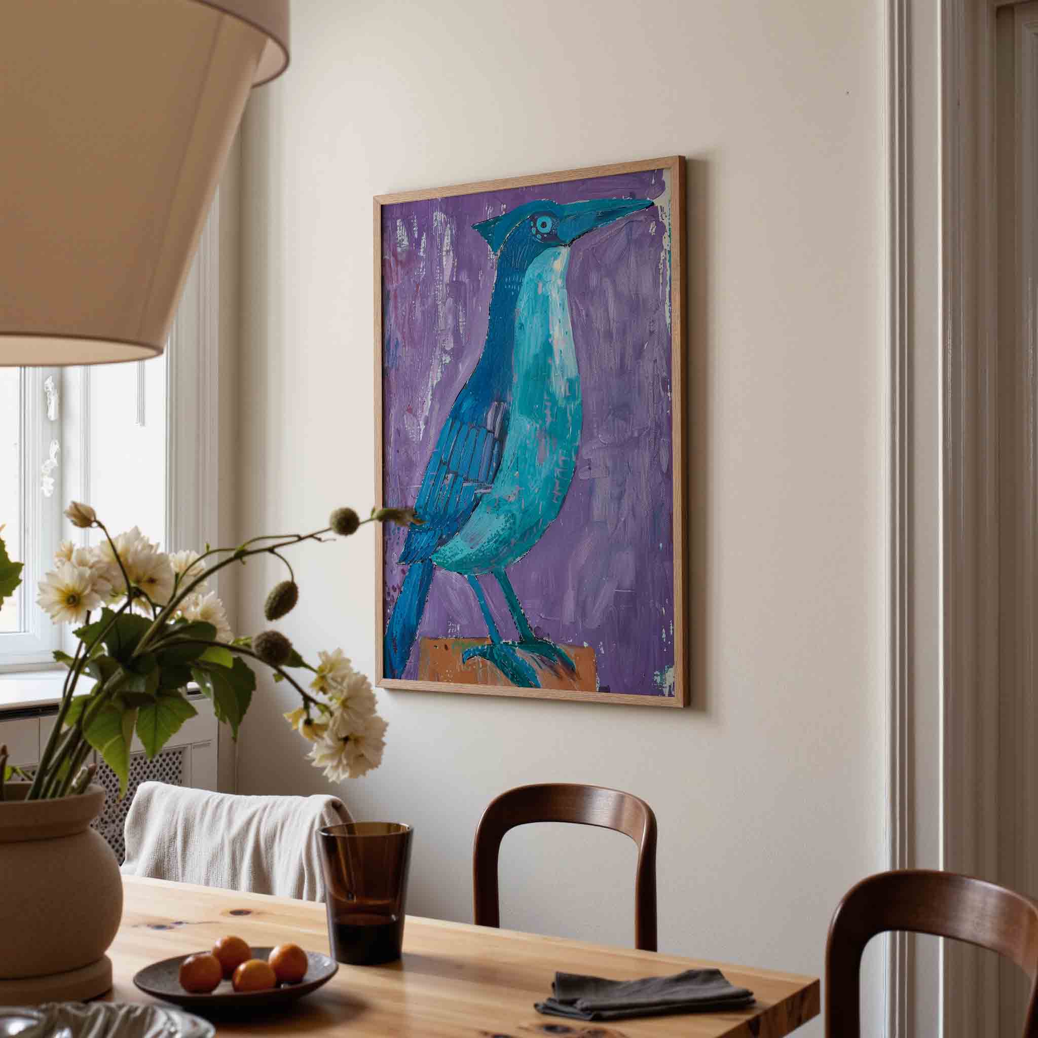 Blauwe vogel Poster