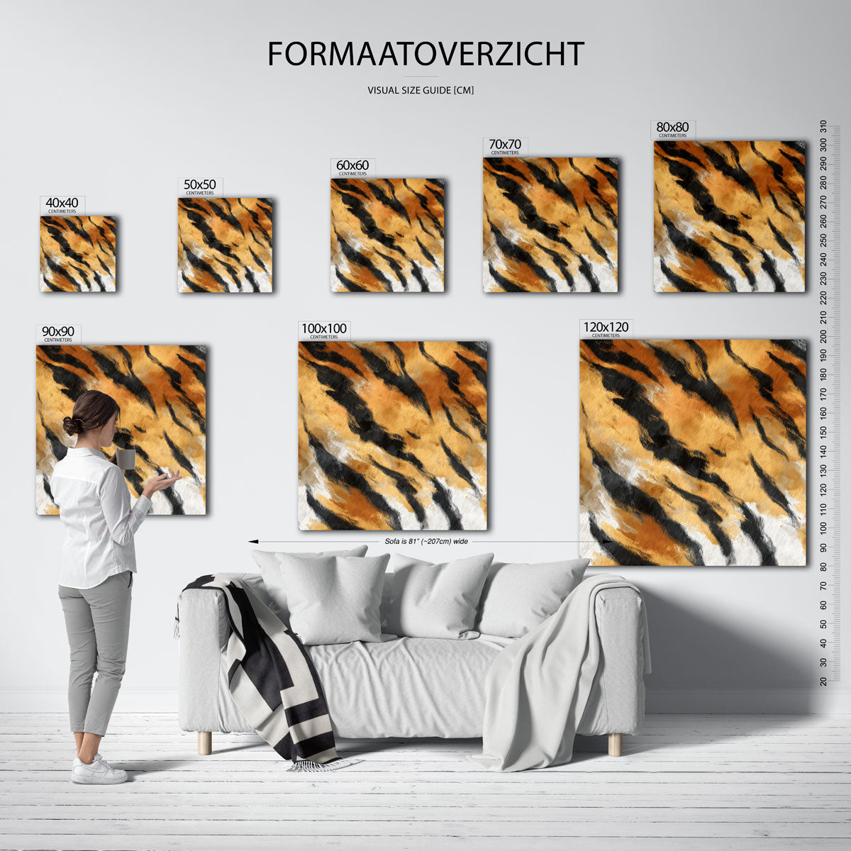 Tijgerstrepen patroon Poster
