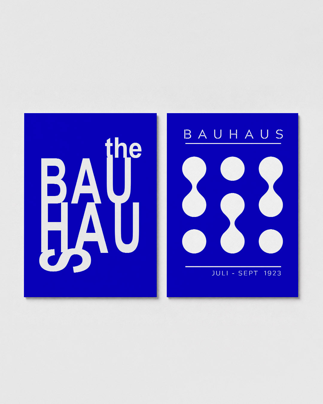 Typografisch blauw Posterset