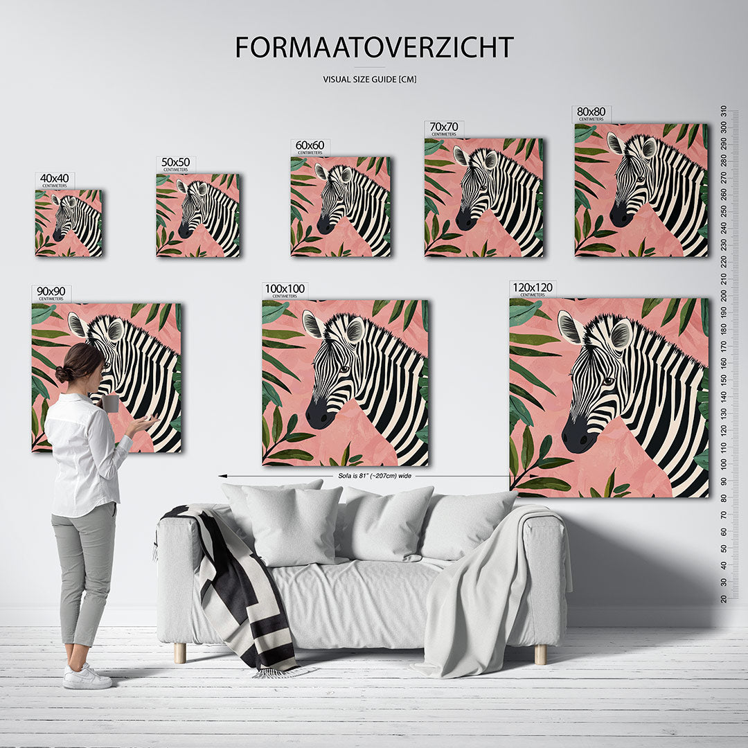 Zebra met bladeren Kunstwerk