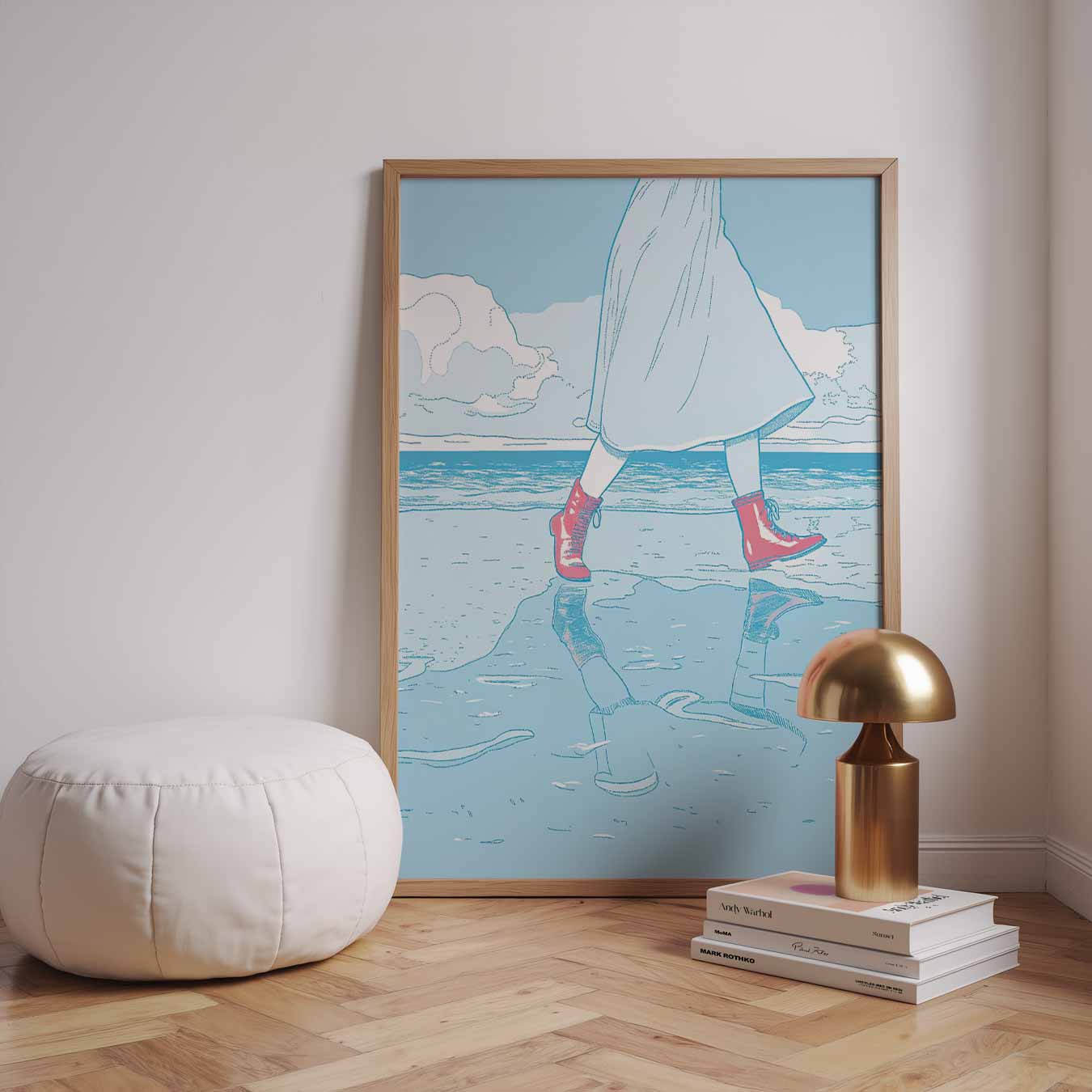 Strandwandeling in Stijl Poster-WallArtistic