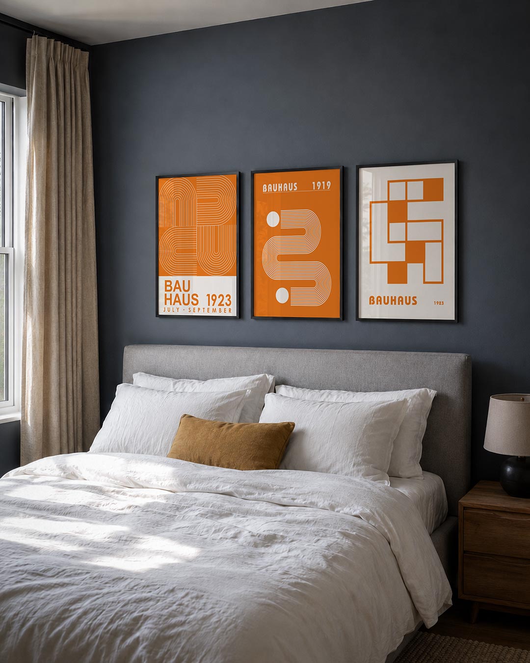Oranje lijnenspel Posterset