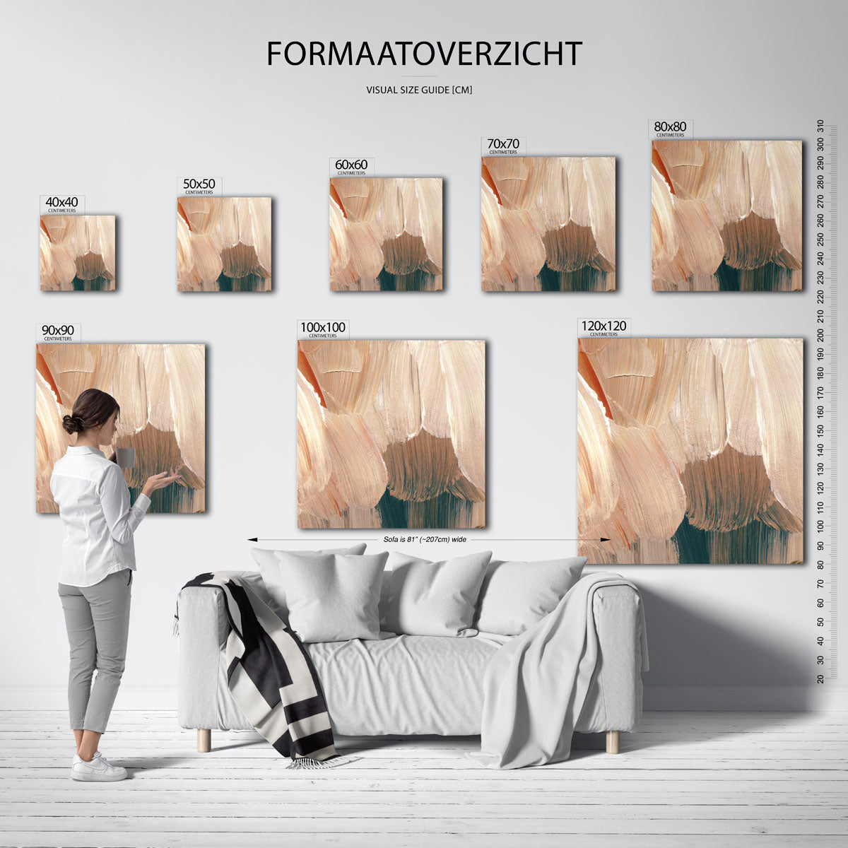 Abstracte penseelstreken Poster