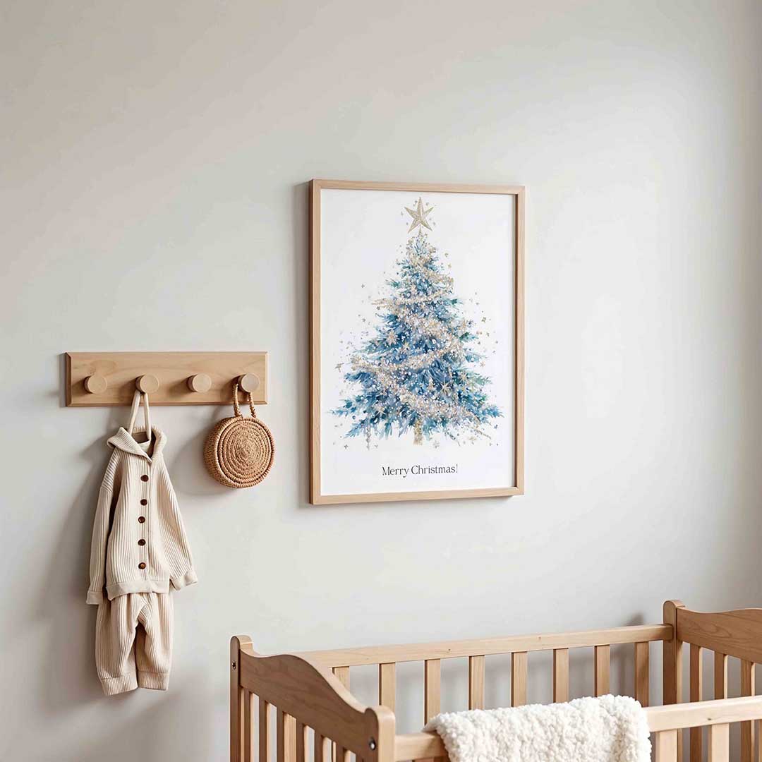 Kerstboom met ster Poster