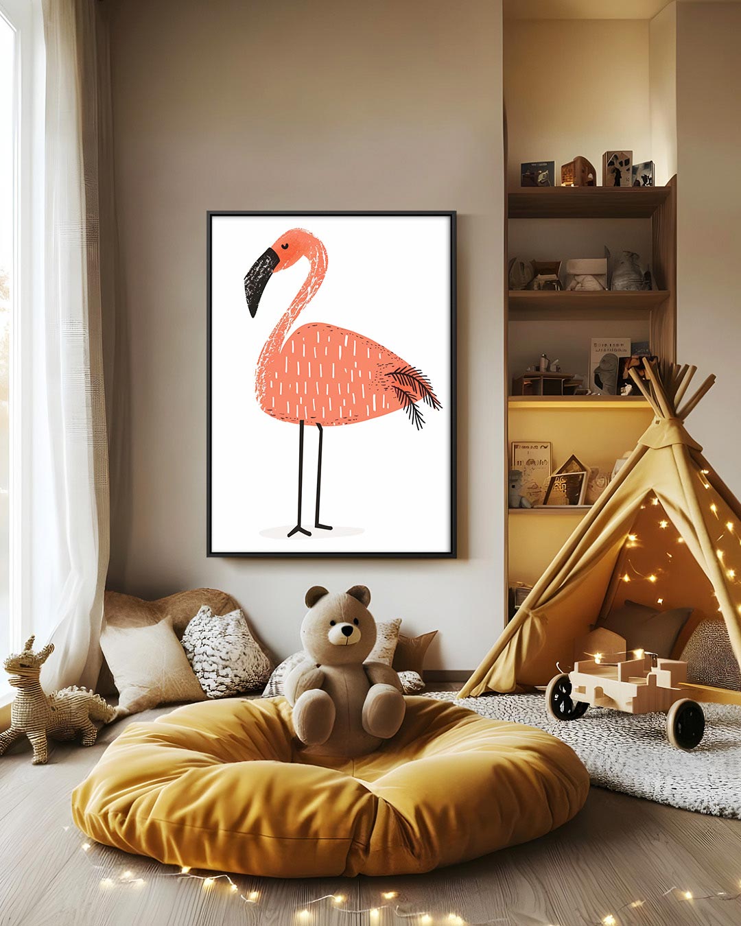 Flamingo illustratie Kunstwerk