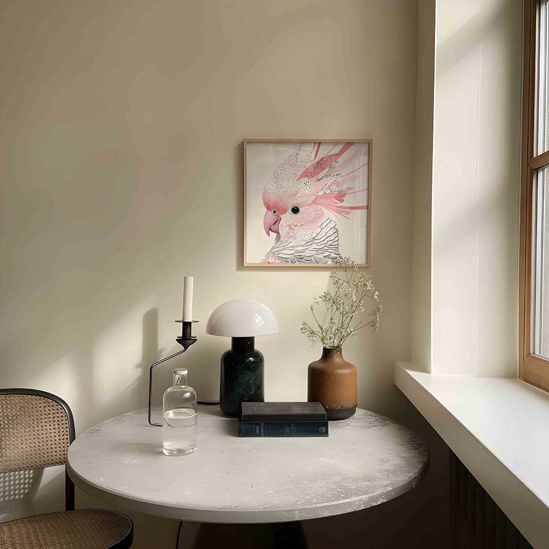 Roze vogel Poster