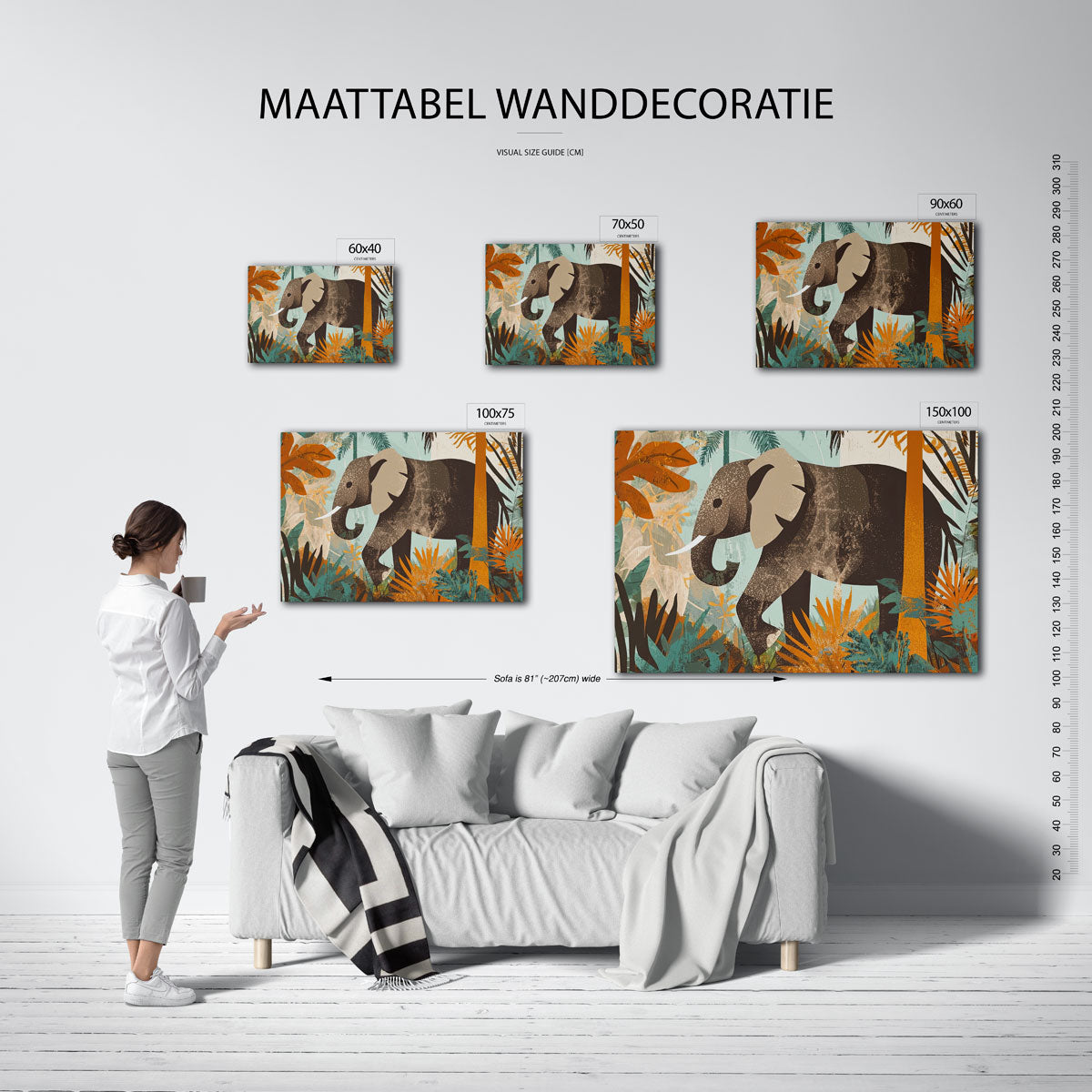 Olifant in jungle Kunstwerk